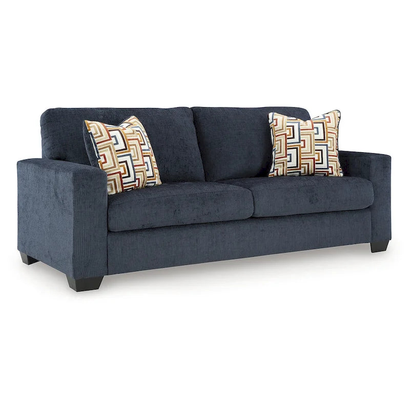 Bold Colorful Accent Sofa with Decorative Throw Pillows