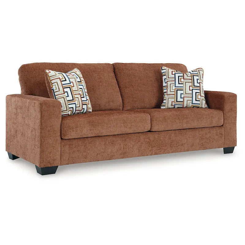 Bold Colorful Accent Sofa with Decorative Throw Pillows