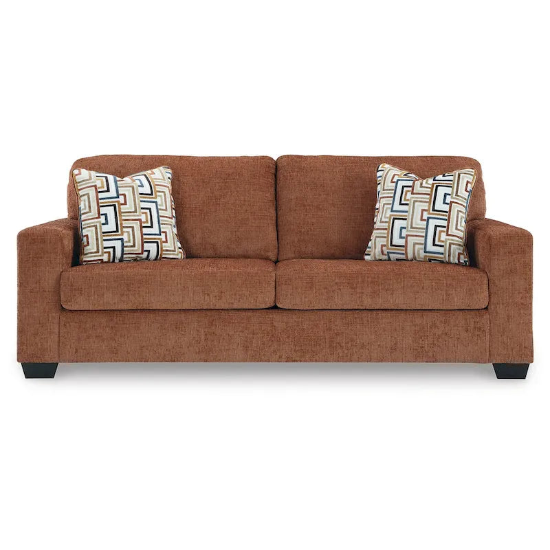 Bold Colorful Accent Sofa with Decorative Throw Pillows