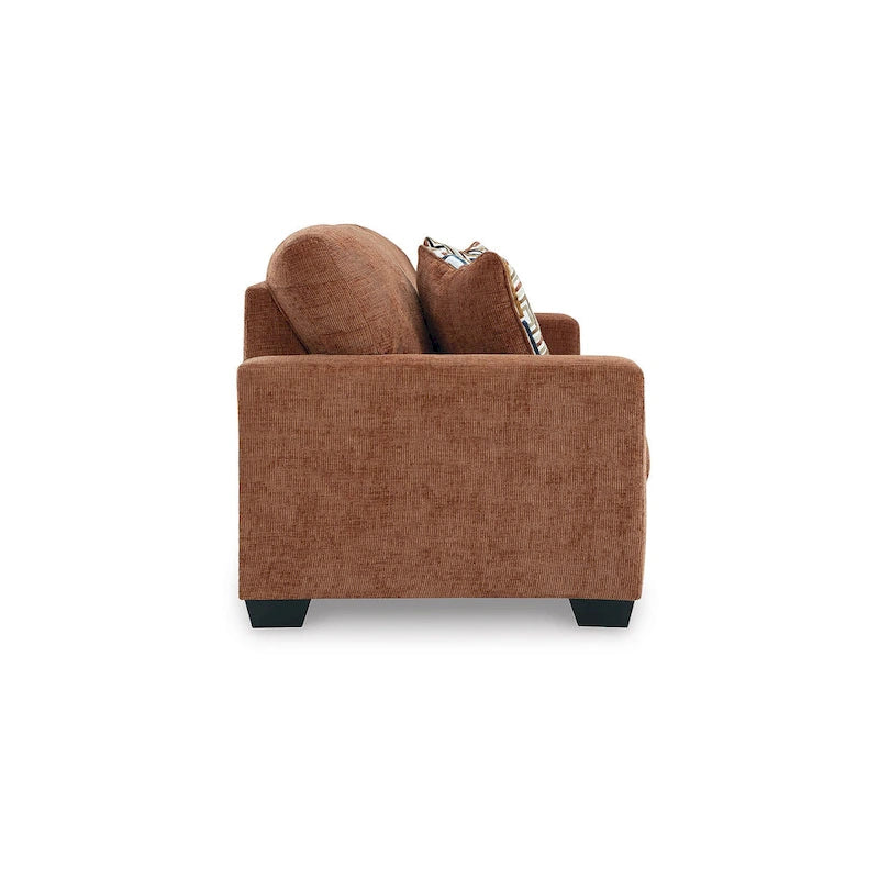 Bold Colorful Accent Sofa with Decorative Throw Pillows
