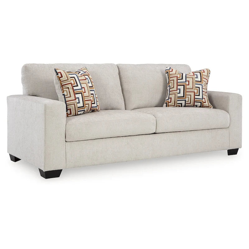 Bold Colorful Accent Sofa with Decorative Throw Pillows