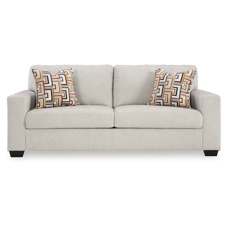 Bold Colorful Accent Sofa with Decorative Throw Pillows