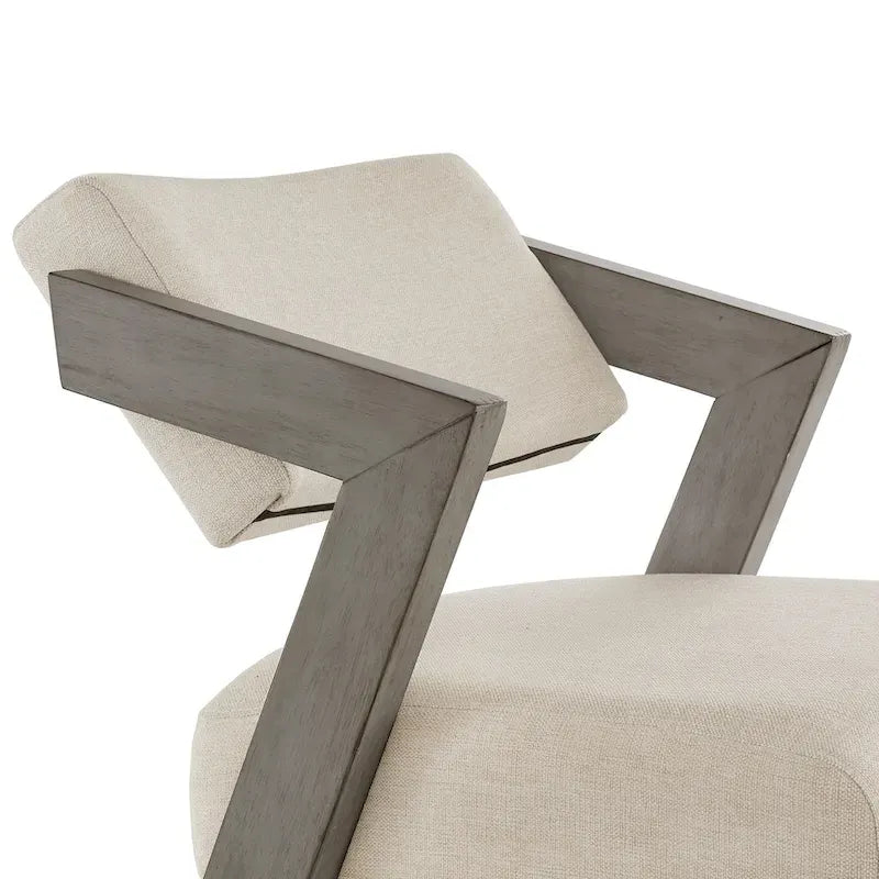 Wood Finish Rubberwood Bar Counter Stool with Tilting Backrest Cushioned Seat Charcoal Ivory