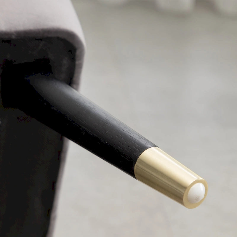 Gray Velvet Accent Chair Channel Tufted Gold Tip Legs