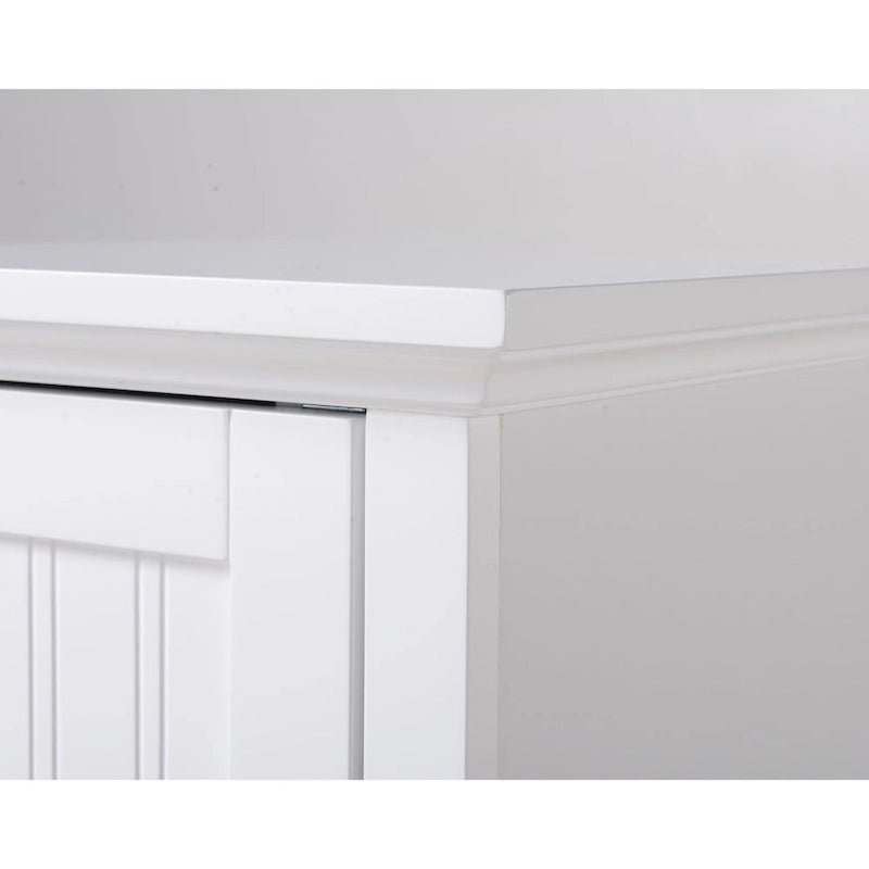 White Single Door Storage Pantry Cabinet with Adjustable Shelves