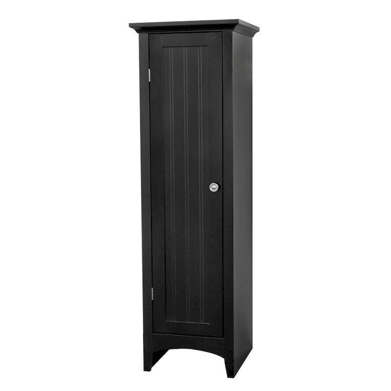 White Single Door Storage Pantry Cabinet with Adjustable Shelves