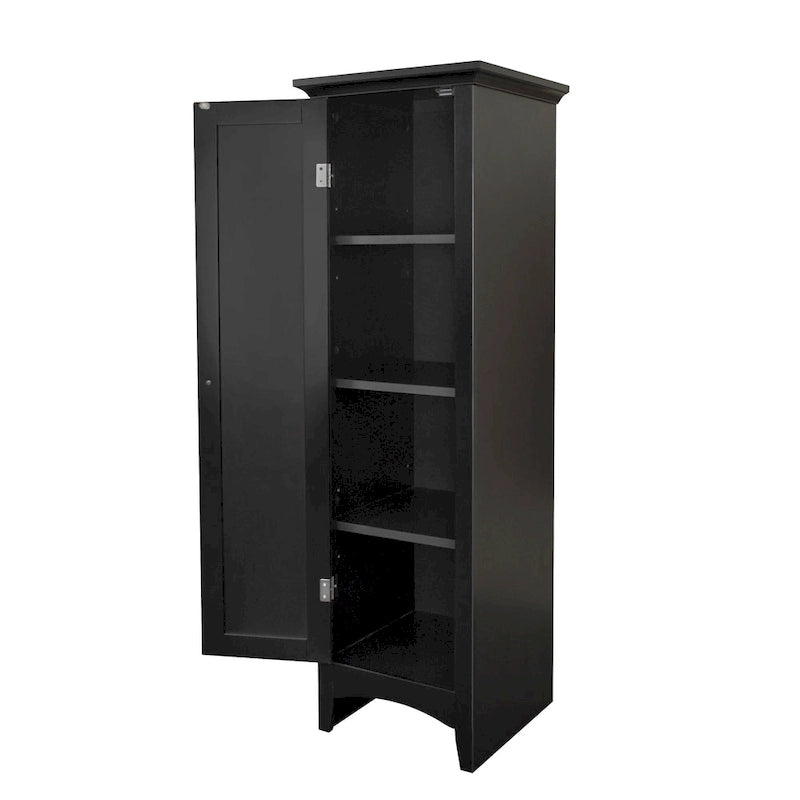 White Single Door Storage Pantry Cabinet with Adjustable Shelves