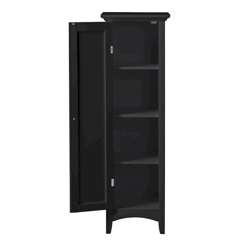 White Single Door Storage Pantry Cabinet with Adjustable Shelves
