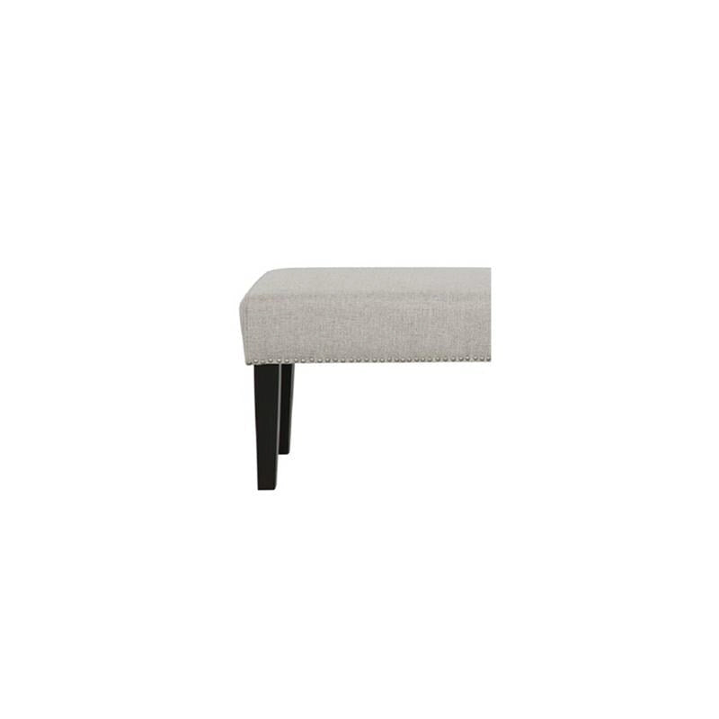 Upholstered Accent Bench with Silver Nailhead Trim and Tapered Legs