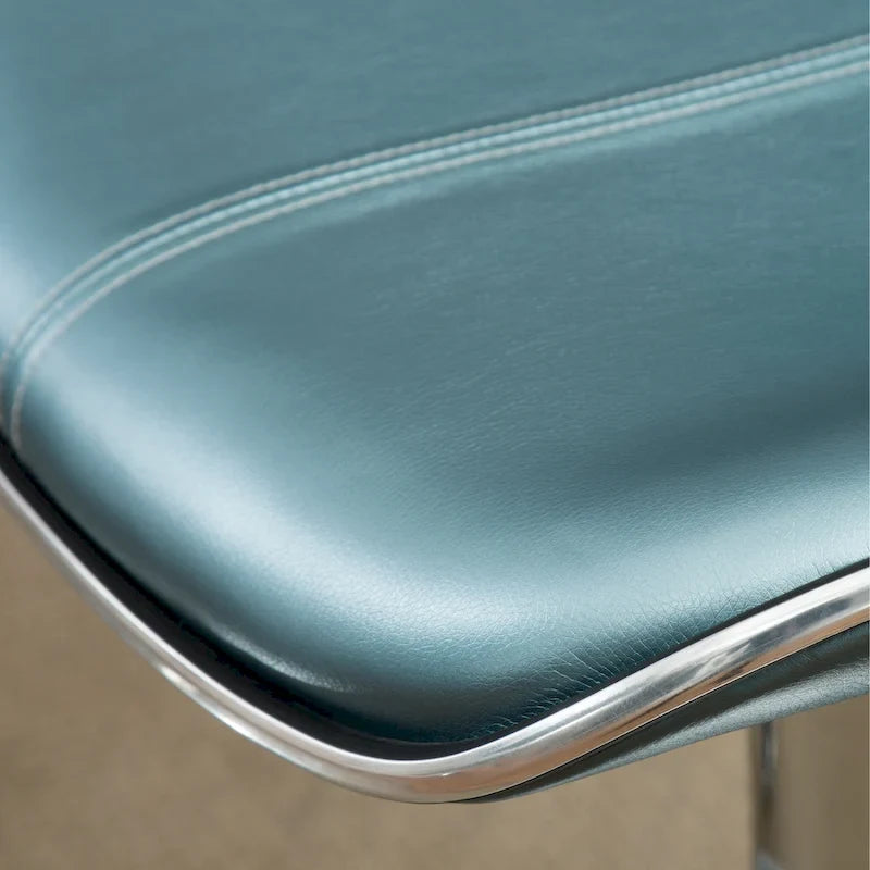 Leatherette Airlift Adjustable Swivel Barstool with Chrome Base