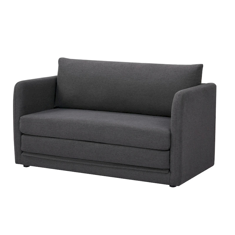 Convertible Sleeper Sofa Loveseat with Fold-Out Twin Bed in Charcoal, Moonlight or Mustard