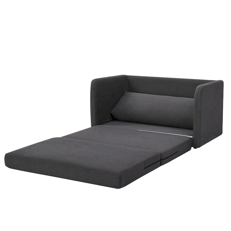 Convertible Sleeper Sofa Loveseat with Fold-Out Twin Bed in Charcoal, Moonlight or Mustard