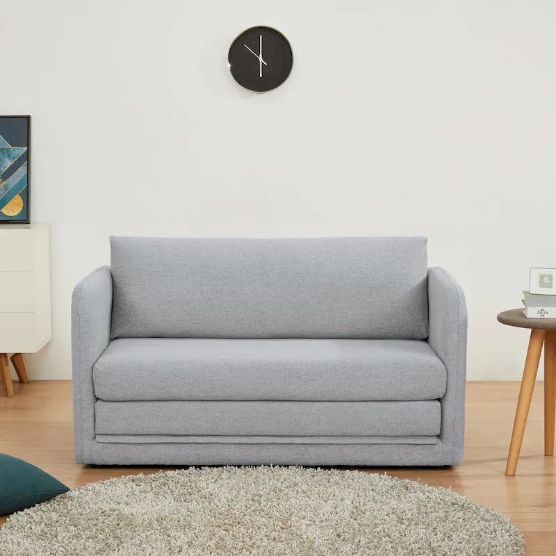Convertible Sleeper Sofa Loveseat with Fold-Out Twin Bed in Charcoal, Moonlight or Mustard