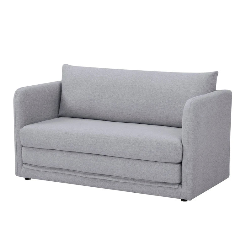 Convertible Sleeper Sofa Loveseat with Fold-Out Twin Bed in Charcoal, Moonlight or Mustard