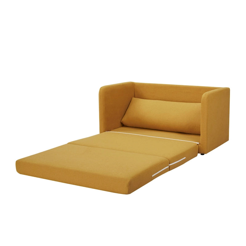 Convertible Sleeper Sofa Loveseat with Fold-Out Twin Bed in Charcoal, Moonlight or Mustard