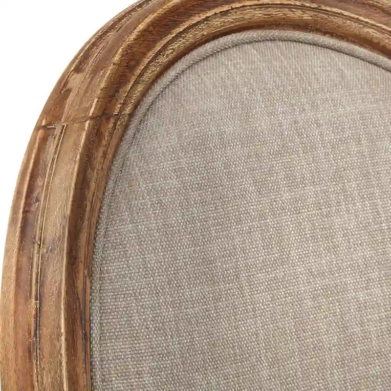 Solid Wood Round Back Upholstered Dining Chair with Turned Legs White Charcoal
