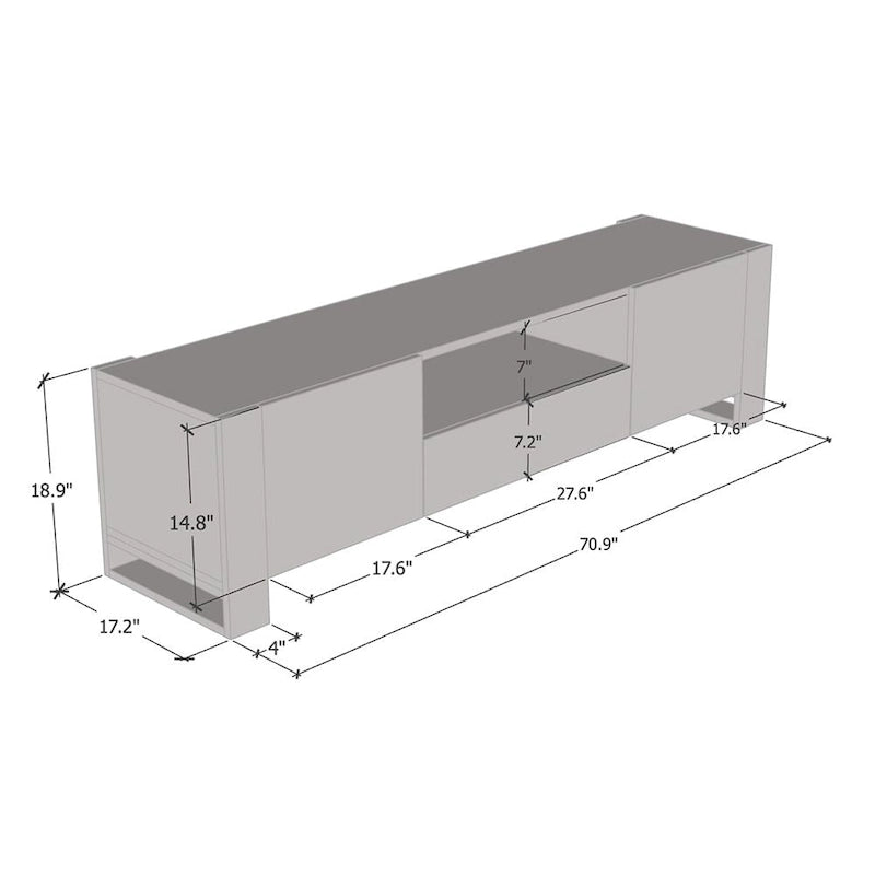 High Gloss Modern TV Stand with Ample Storage Cabinet