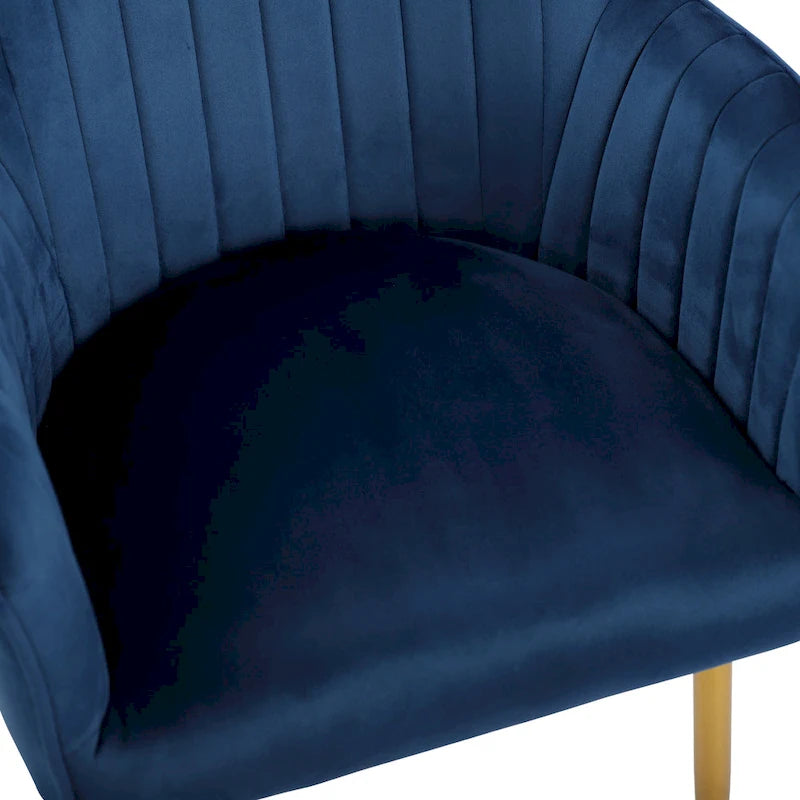 Mid-Century Modern Velvet Upholstered Armchair with Gold Metal Legs