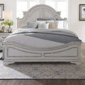 Classic European-Style Queen Panel Bed with Arched Crown Antique White