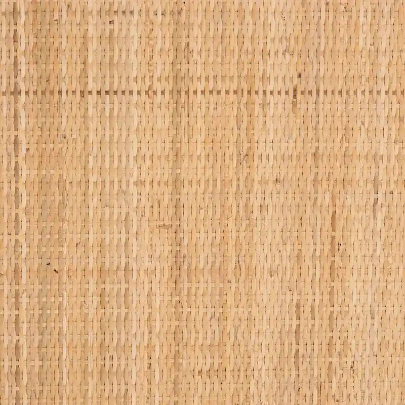 Bohemian Woven Rattan Storage Cabinet Two-Door Natural Honey Finish