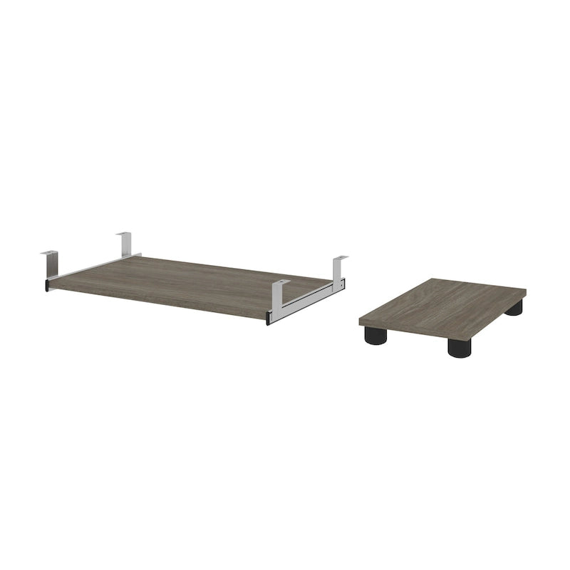 L-Shaped Home Office Desk with Drawers and Keyboard Tray