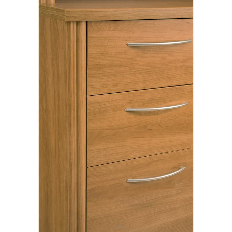 L-Shaped Home Office Desk with Drawers and Keyboard Tray