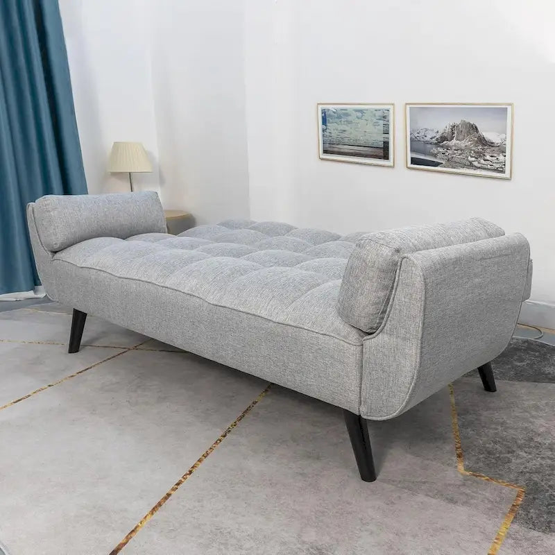 75.39 IN. Futon Sofa Bed, Convertible Upholstered Couch Sleeper with Reclining Sleeper Split Tufted Back