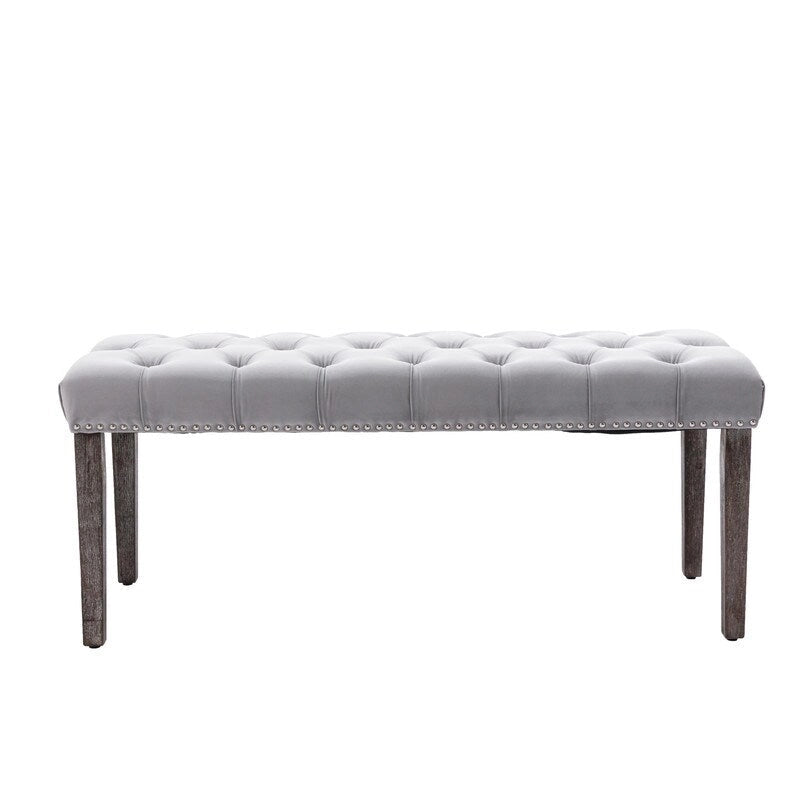 45.28L Velvet Upholstered Tufted Bench Ottoman