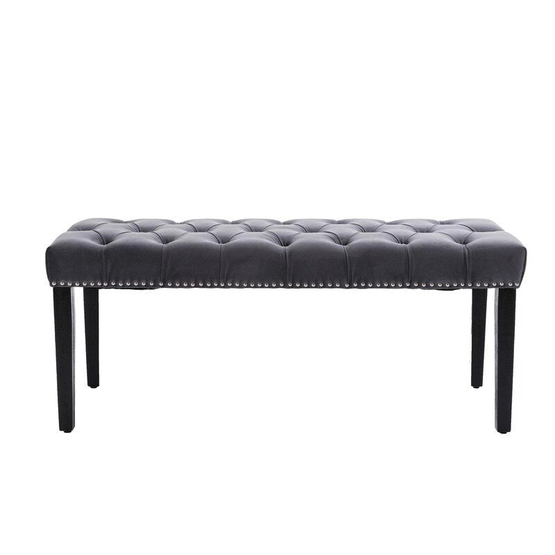 45.28L Velvet Upholstered Tufted Bench Ottoman