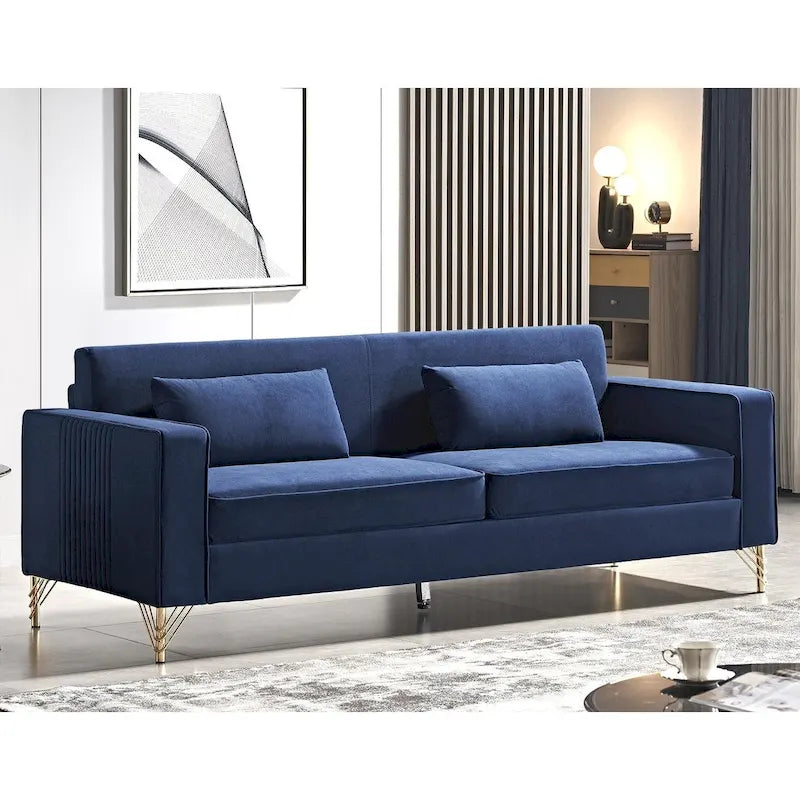 Modern Velvet Upholstered Living Room Sofa