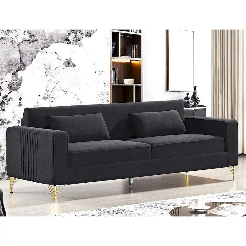 Modern Velvet Upholstered Living Room Sofa
