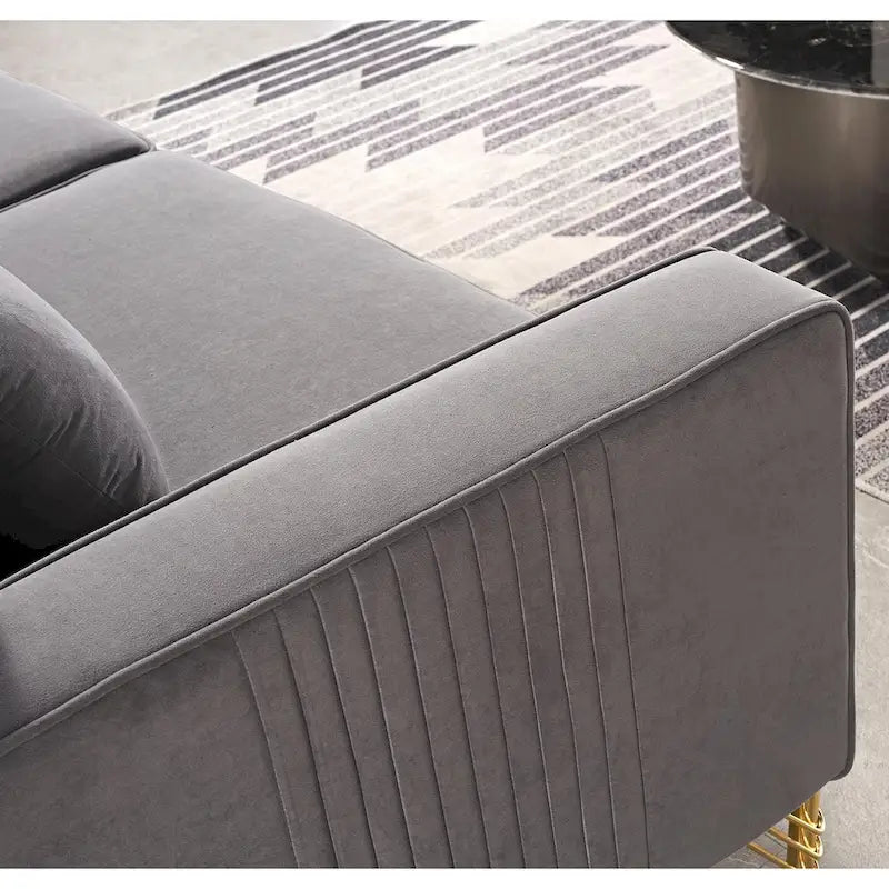 Modern Velvet Upholstered Living Room Sofa