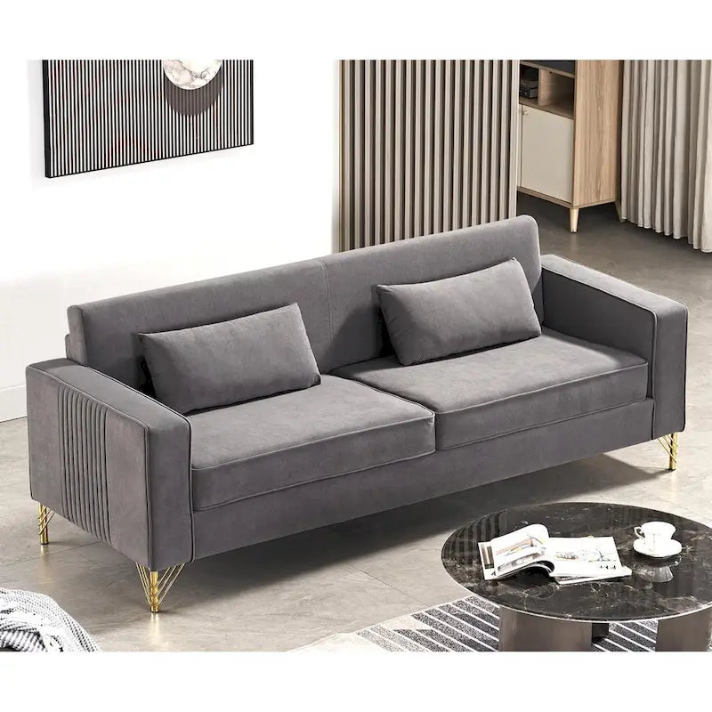 Modern Velvet Upholstered Living Room Sofa