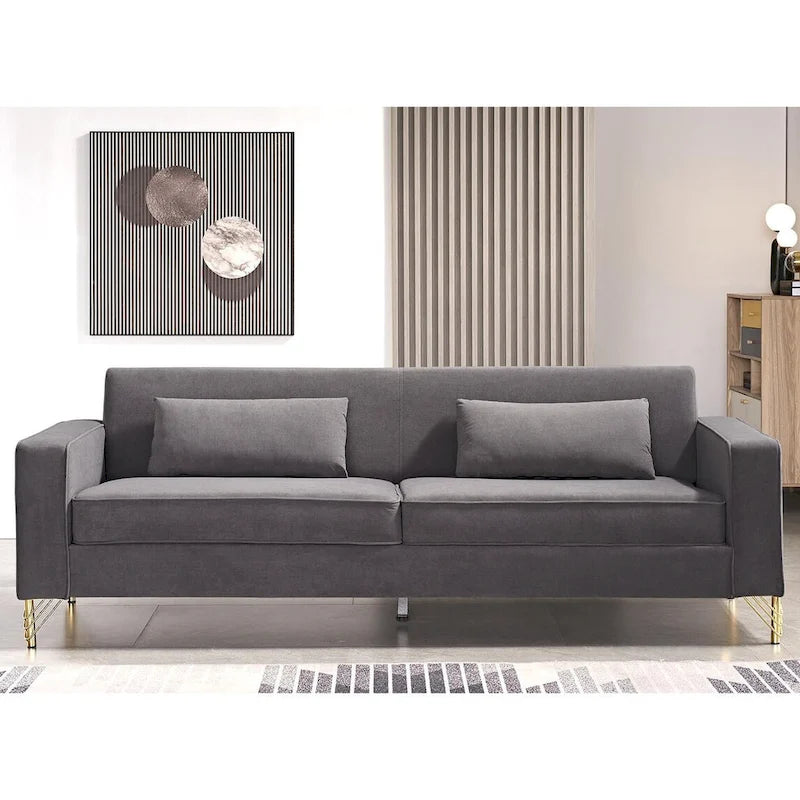 Modern Velvet Upholstered Living Room Sofa