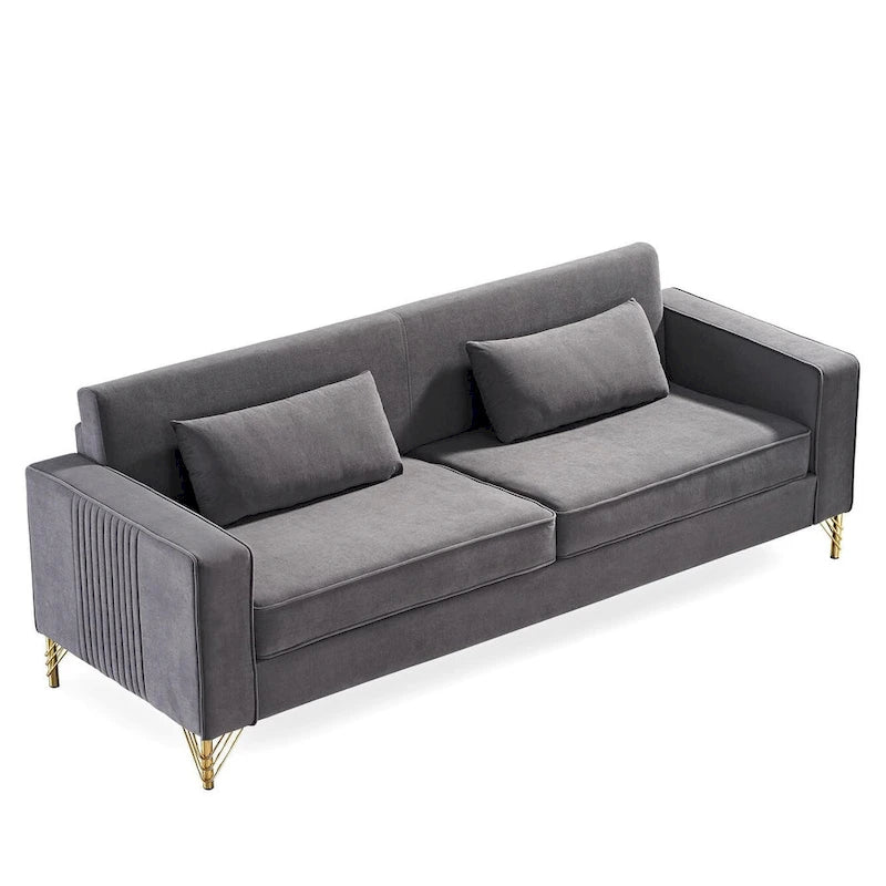 Modern Velvet Upholstered Living Room Sofa