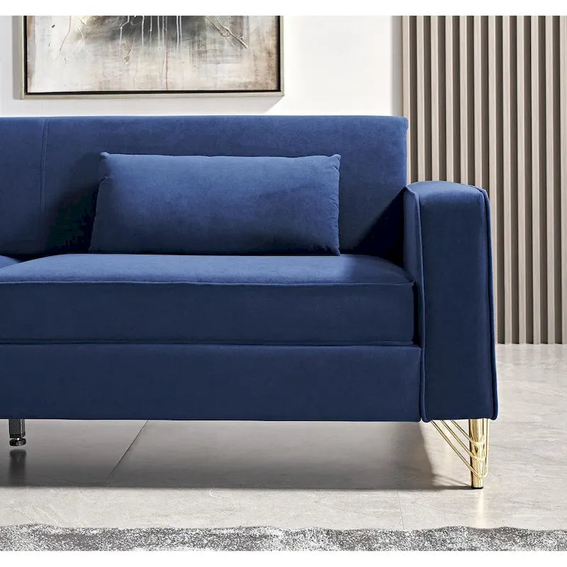 Modern Velvet Upholstered Living Room Sofa