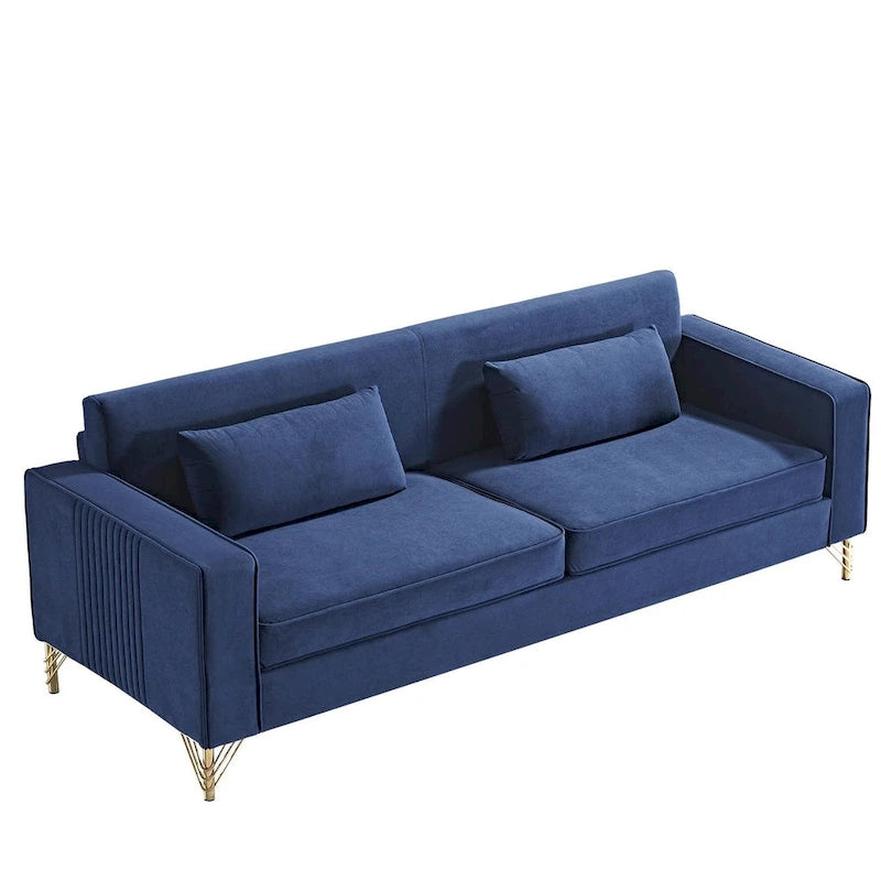 Modern Velvet Upholstered Living Room Sofa