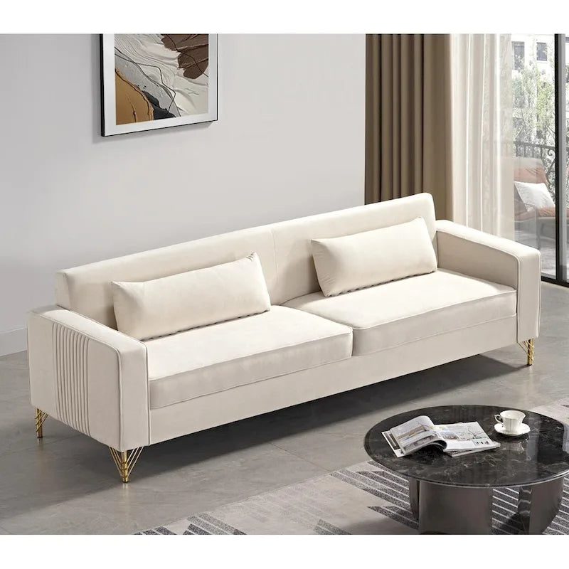 Modern Velvet Upholstered Living Room Sofa