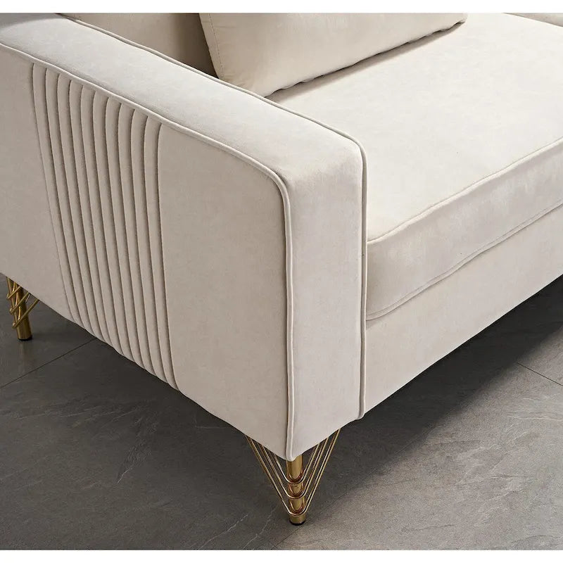 Modern Velvet Upholstered Living Room Sofa
