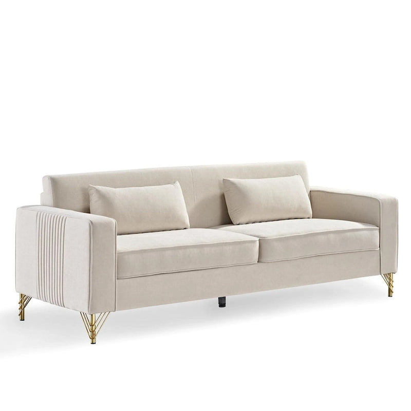 Modern Velvet Upholstered Living Room Sofa