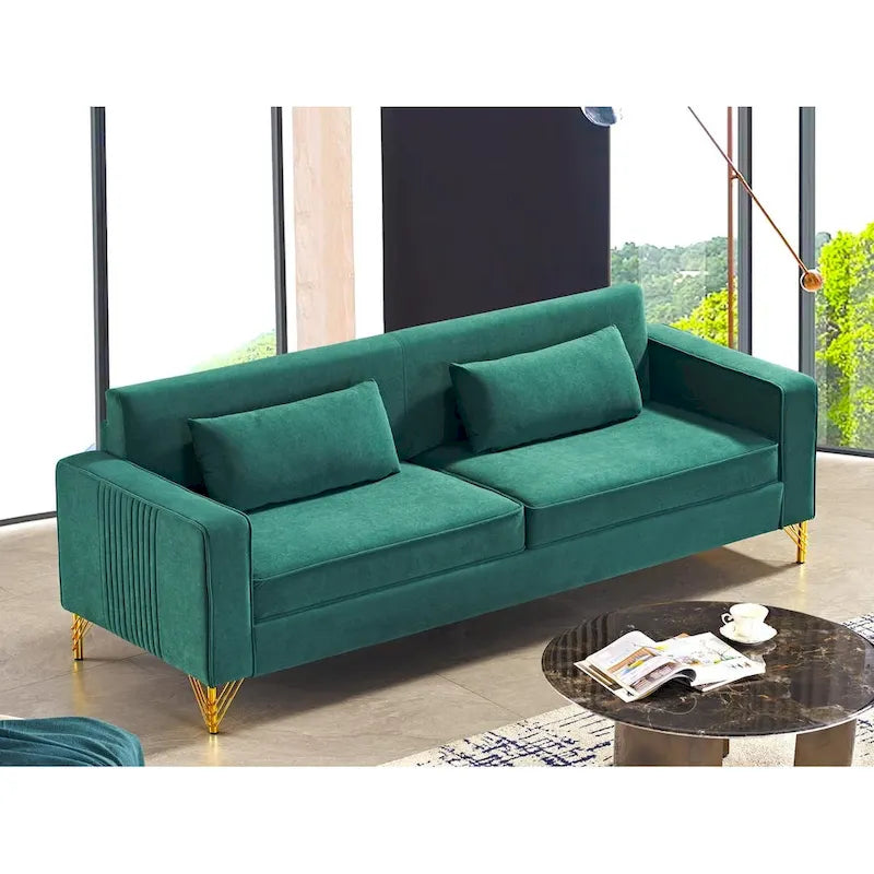 Modern Velvet Upholstered Living Room Sofa