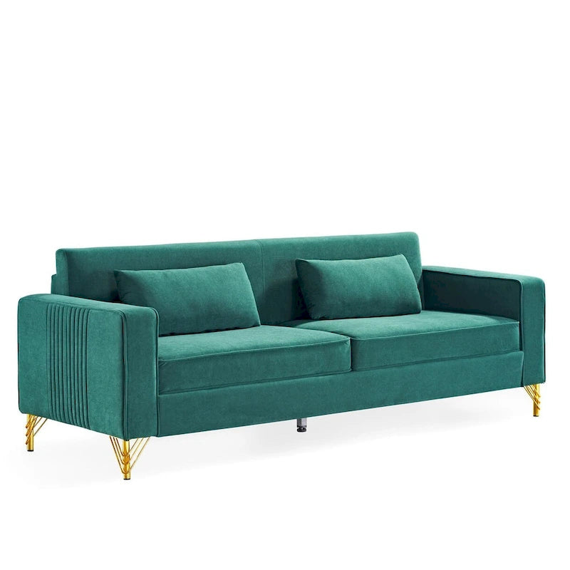 Modern Velvet Upholstered Living Room Sofa