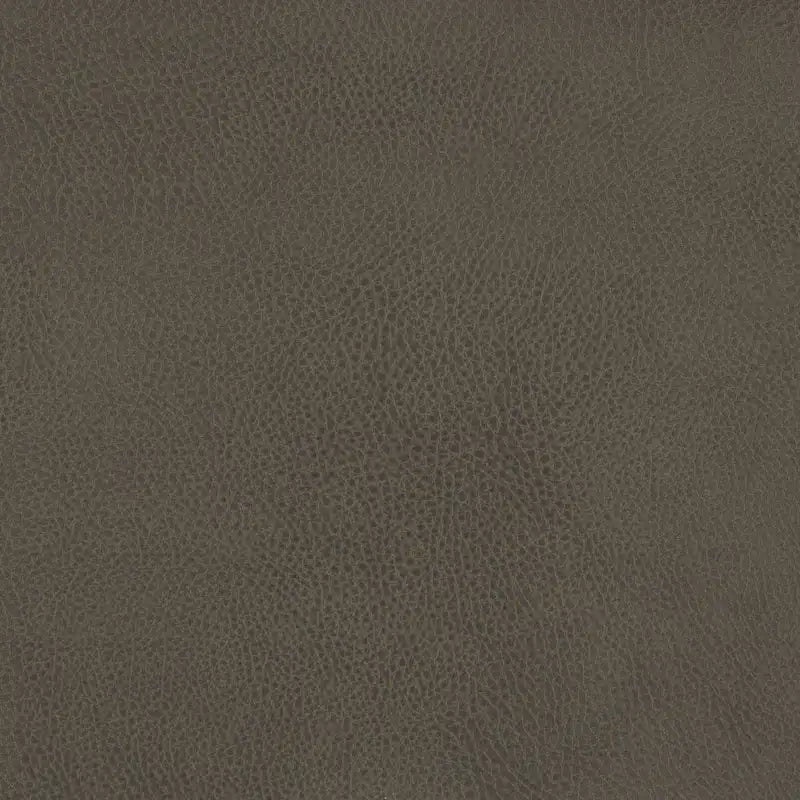 Square Faux Leather Ottoman with Industrial Metal Frame, Brown or Gray