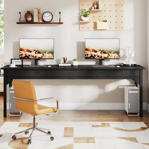 78.7 Extra Long Computer Desk, Two Person Large Desk with 2 Drawers