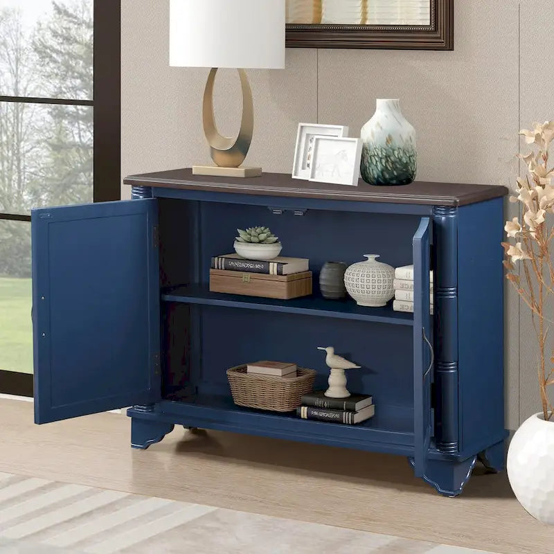 Mid Century 40 Sideboard Buffet Console Table with Adjustable Shelf